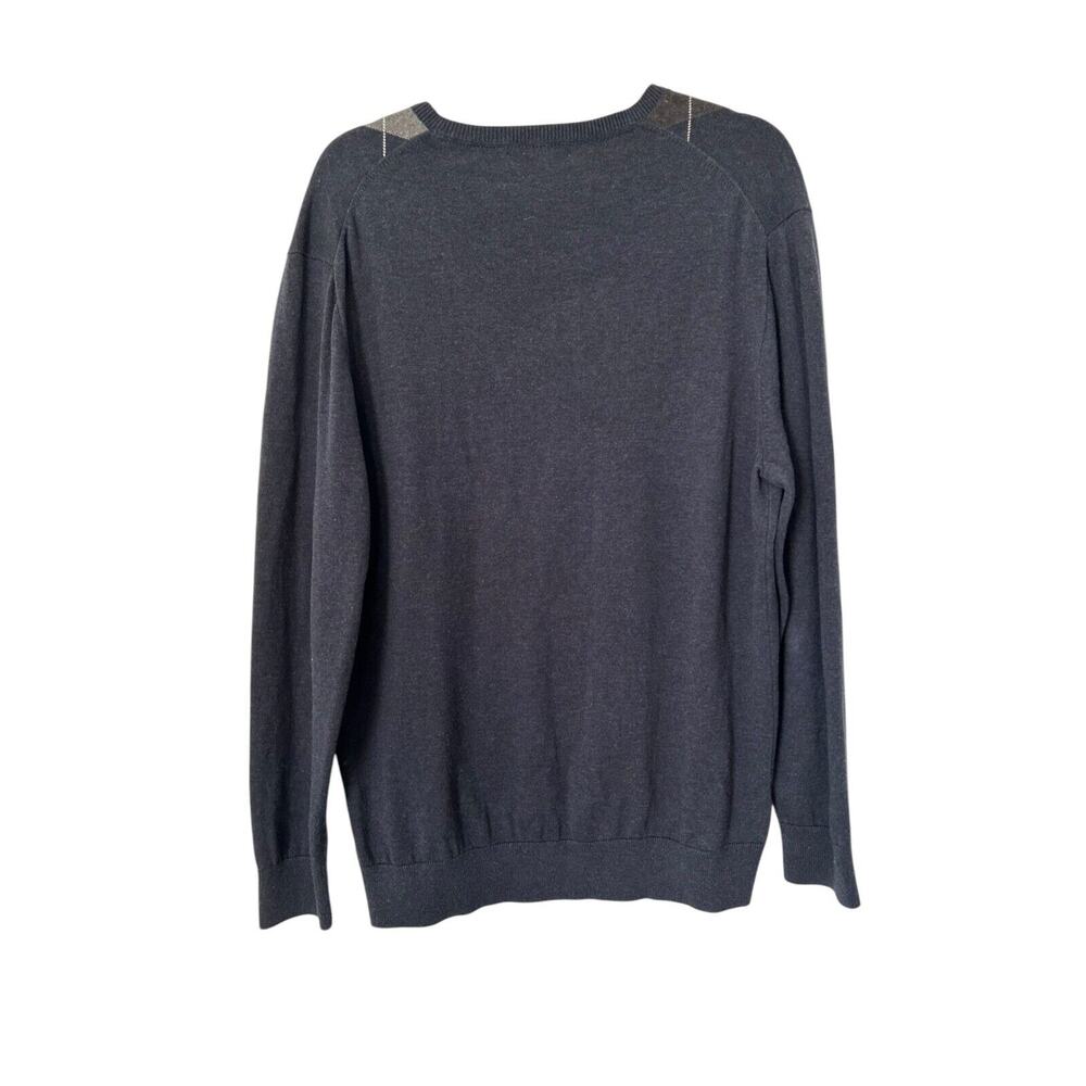 Claiborne Shirt Men's XL Argyle Diamond V-Neck 100% Cotton Long Sleeve Sweater - Picture 5 of 10
